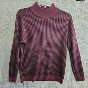 Calvin Klein  Women’s Sz Med Sweater Mock Neck Dark Purple black pullover